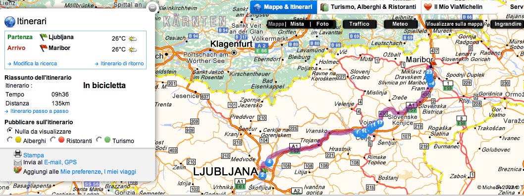 Lubljiana - Maribor in bicicletta